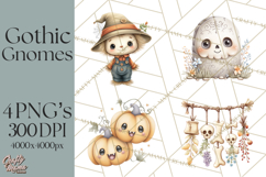 Halloween Gnome Clipart PNG, Spooky Cute Kids Halloween Png Product Image 1