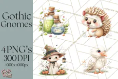 Halloween Gnome Clipart PNG, Spooky Cute Kids Halloween Png Product Image 1