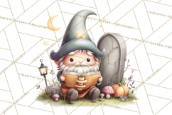 Halloween Gnome Clipart PNG, Spooky Cute Kids Halloween Png Product Image 3