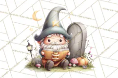 Halloween Gnome Clipart PNG, Spooky Cute Kids Halloween Png Product Image 3