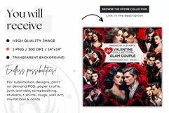 Valentine's day Sublimation - romantic Glam Couple Clipart Product Image 3