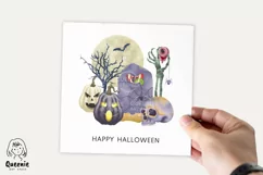 Gothic Halloween Watercolor Clipart| Spooky Png Product Image 2