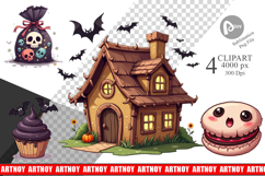 Clipart Gothic Halloween Candies and Treats Product Image 1