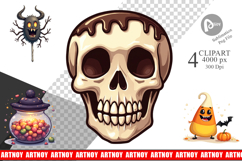 Clipart Gothic Halloween Candies and Treats Product Image 1