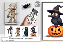 Digital Paper Gothic Halloween Characters Product Image 1