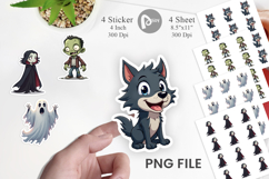 Sticker Gothic Halloween Characters Product Image 1
