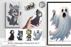 Digital Paper Gothic Halloween Characters Product Image 1