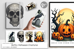 Digital Paper Gothic Halloween Creatures Product Image 1