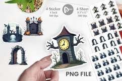 Sticker Gothic Halloween Gothic Architecture Product Image 1