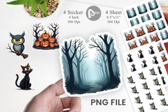 Sticker Gothic Halloween Haunted Forest Product Image 1