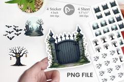 Sticker Gothic Halloween Haunted Forest Product Image 1