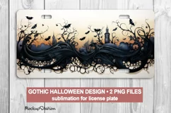 Gothic Spooky License Car Plate PNG | Halloween Car Plates Product Image 1