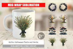 Mug Wrap Gothic Halloween Plants and Herbs Product Image 1