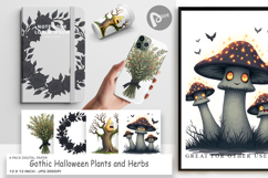 Digital Paper Gothic Halloween Plants and Herbs Product Image 1