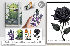Digital Paper Gothic Halloween Plants and Herbs Product Image 1