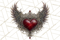Ornate Gothic Valentine Hearts, Dark Romantic Clipart PNG Product Image 4
