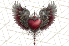 Ornate Gothic Valentine Hearts, Dark Romantic Clipart PNG Product Image 2