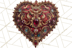 Ornate Gothic Valentine Hearts, Dark Romantic Clipart PNG Product Image 5
