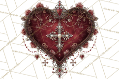 Ornate Gothic Valentine Hearts, Dark Romantic Clipart PNG Product Image 2