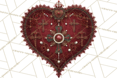 Ornate Gothic Valentine Hearts, Dark Romantic Clipart PNG Product Image 3