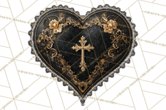 Ornate Gothic Valentine Hearts, Dark Romantic Clipart PNG Product Image 3