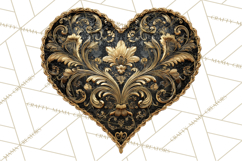 Ornate Gothic Valentine Hearts, Dark Romantic Clipart PNG Product Image 4