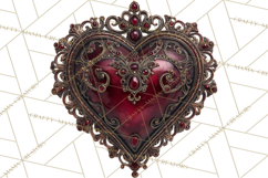 Ornate Gothic Valentine Hearts, Dark Romantic Clipart PNG Product Image 3