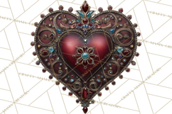 Ornate Gothic Valentine Hearts, Dark Romantic Clipart PNG Product Image 4