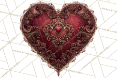 Ornate Gothic Valentine Hearts, Dark Romantic Clipart PNG Product Image 2