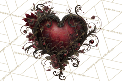 Ornate Gothic Valentine Hearts, Dark Romantic Clipart PNG Product Image 3