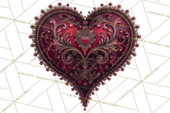 Ornate Gothic Valentine Hearts, Dark Romantic Clipart PNG Product Image 5