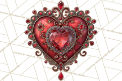 Ornate Gothic Valentine Hearts, Dark Romantic Clipart PNG Product Image 4