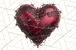 Ornate Gothic Valentine Hearts, Dark Romantic Clipart PNG Product Image 3