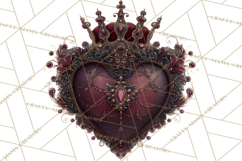 Ornate Gothic Valentine Hearts, Dark Romantic Clipart PNG Product Image 5