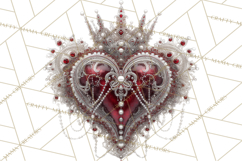 Ornate Gothic Valentine Hearts, Dark Romantic Clipart PNG Product Image 3