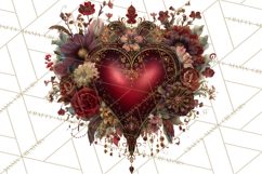 Ornate Gothic Valentine Hearts, Dark Romantic Clipart PNG Product Image 5