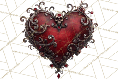 Ornate Gothic Valentine Hearts, Dark Romantic Clipart PNG Product Image 5