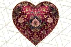 Ornate Gothic Valentine Hearts, Dark Romantic Clipart PNG Product Image 3
