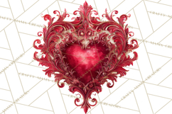 Ornate Gothic Valentine Hearts, Dark Romantic Clipart PNG Product Image 5