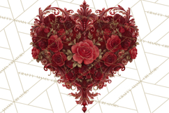Ornate Gothic Valentine Hearts, Dark Romantic Clipart PNG Product Image 3