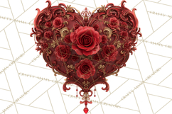 Ornate Gothic Valentine Hearts, Dark Romantic Clipart PNG Product Image 4