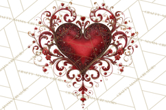 Ornate Gothic Valentine Hearts, Dark Romantic Clipart PNG Product Image 5