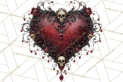 Ornate Gothic Valentine Hearts, Dark Romantic Clipart PNG Product Image 2