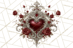 Ornate Gothic Valentine Hearts, Dark Romantic Clipart PNG Product Image 3