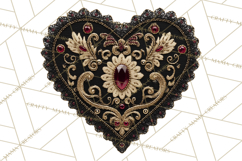 Ornate Gothic Valentine Hearts, Dark Romantic Clipart PNG Product Image 2