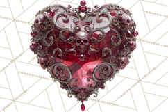 Ornate Gothic Valentine Hearts, Dark Romantic Clipart PNG Product Image 3