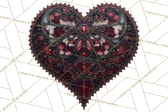 Ornate Gothic Valentine Hearts, Dark Romantic Clipart PNG Product Image 2