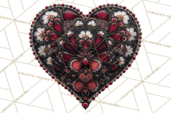 Ornate Gothic Valentine Hearts, Dark Romantic Clipart PNG Product Image 2