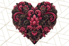 Ornate Gothic Valentine Hearts, Dark Romantic Clipart PNG Product Image 5