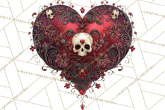 Ornate Gothic Valentine Hearts, Dark Romantic Clipart PNG Product Image 4